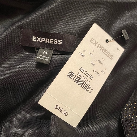 NWT Express Black and Gold Casual Dress, size Medium - Picture 4 of 4